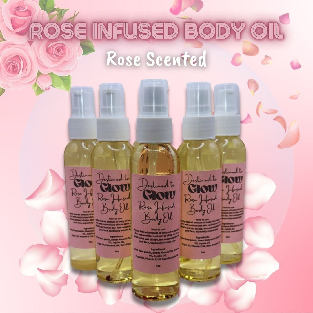 Rose Infused Body Oil (Rose scented) 4oz